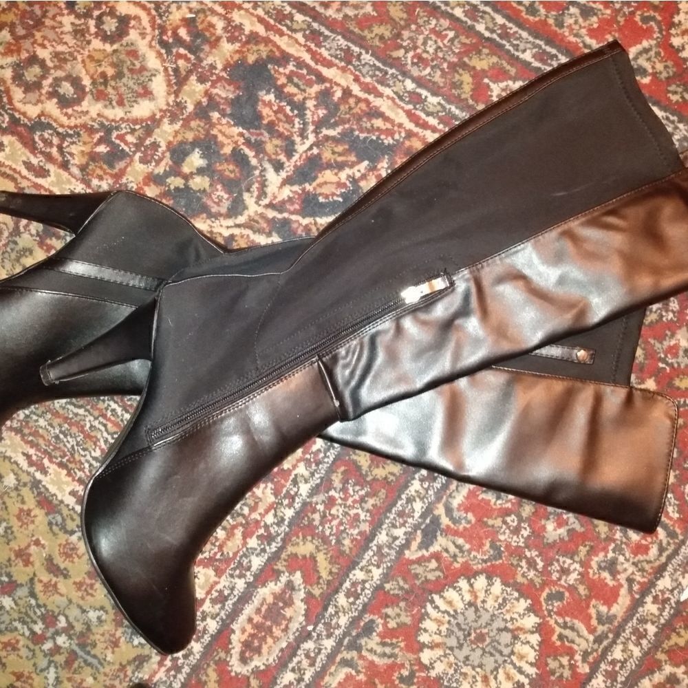 BU collection knee high black boots, size 71/2